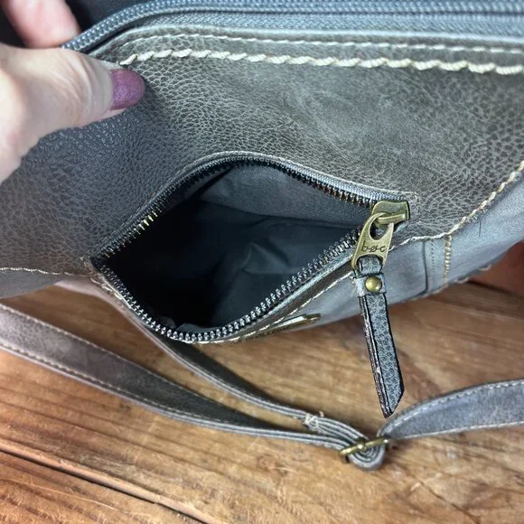 BOC Born Concept Gray Crossbody Shoulder Bag Braided Detail - Picture 8 of 9